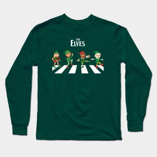 Christmas Elves Abbey Road Parody Long Sleeve T-Shirt